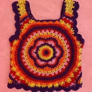 GROOVY 70s MANDALA CROCHET CROP TOP! 💜🌟